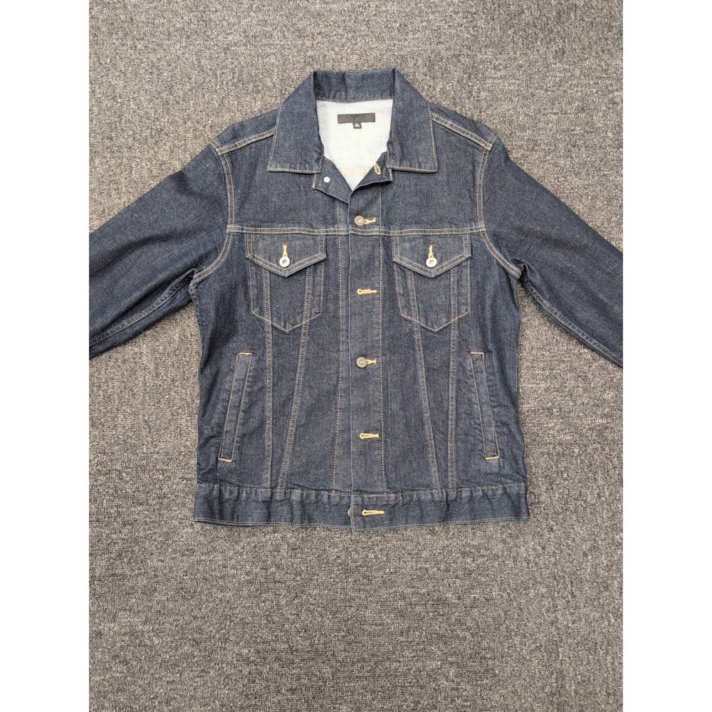 Uniqlo Jacket Mens Medium Blue Trucker Denim Jean Cotton Long Sleeve Casual Work